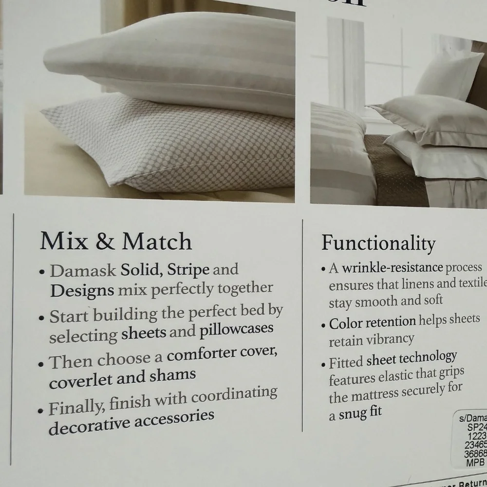 new SMOKE GRAY Charter Club Damask 550 TC 100% Cotton Stripe Full Fitted Sheet
